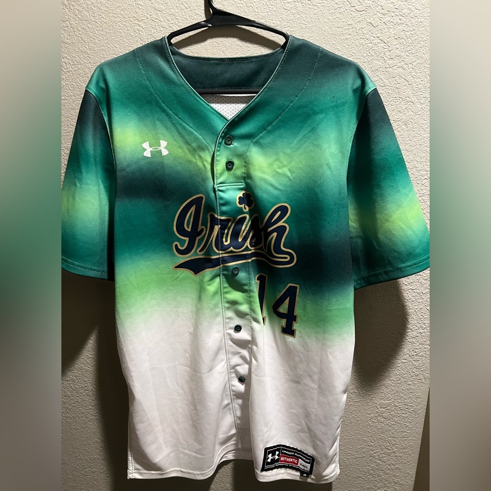 Under Armour Green Gradient 'Irish' Baseball Jersey